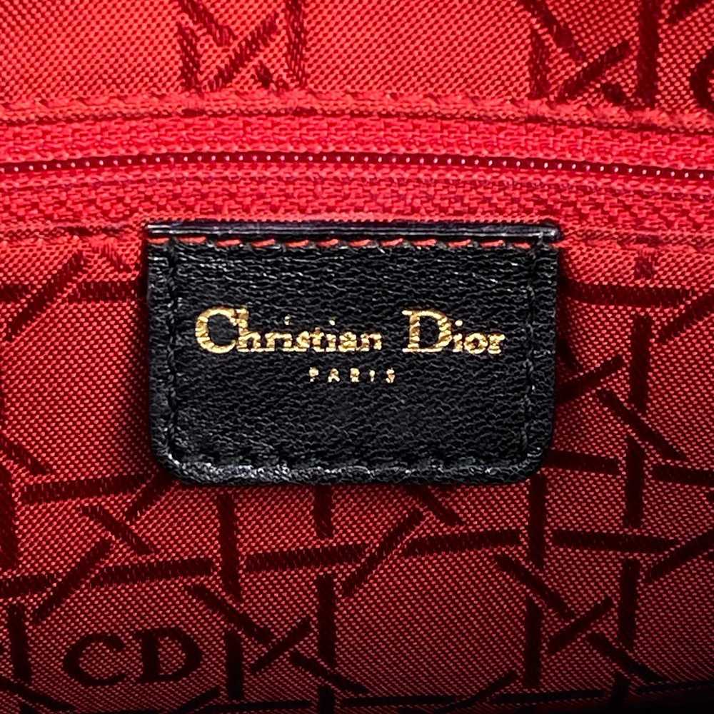 Dior Christian Dior Cannage Handbag Leather Black - image 10