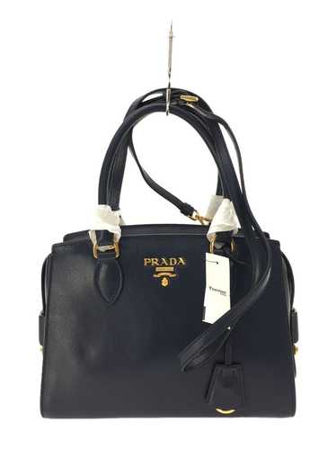 Prada Prada Shoulder Bag Leather Handbag Plain Nav