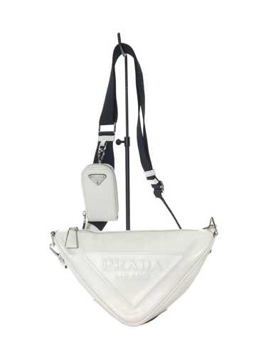 Prada Prada Embossed Logo Triangle Leather Shoulde