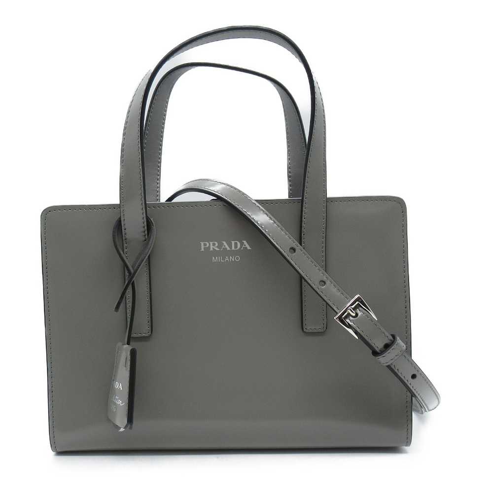 Prada Prada 2way Shoulder Bag Leather Gray Handbag - image 1