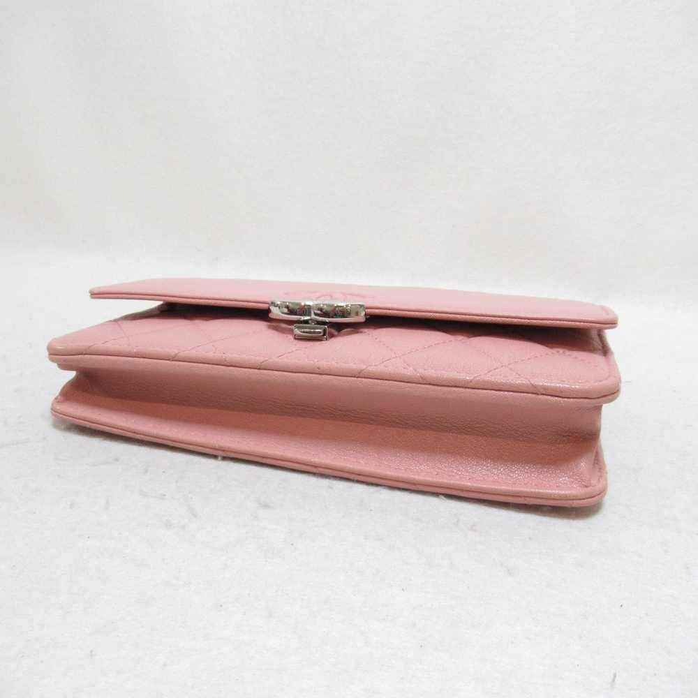 Chanel Chanel Chain Wallet Shoulder Bag Calf Pink - image 4
