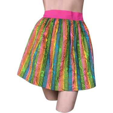 1960s Mod Psychedelic Striped Cotton Apron - image 1