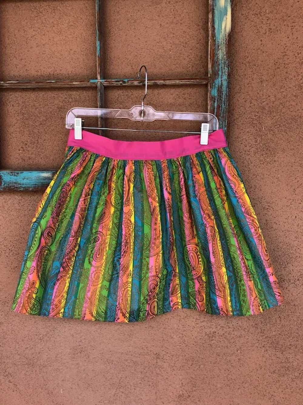 1960s Mod Psychedelic Striped Cotton Apron - image 2
