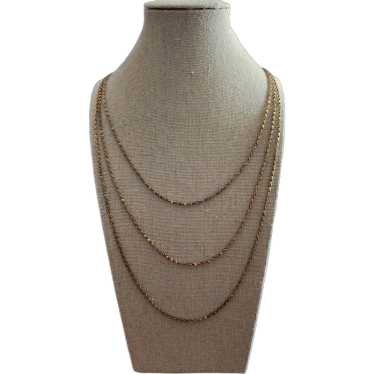 Vintage Three Strand Gold-tone Necklace - image 1