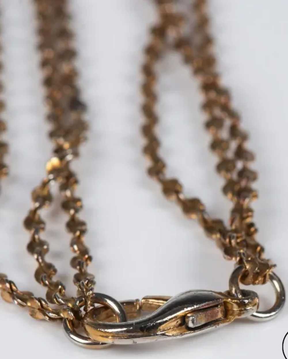 Vintage Three Strand Gold-tone Necklace - image 5