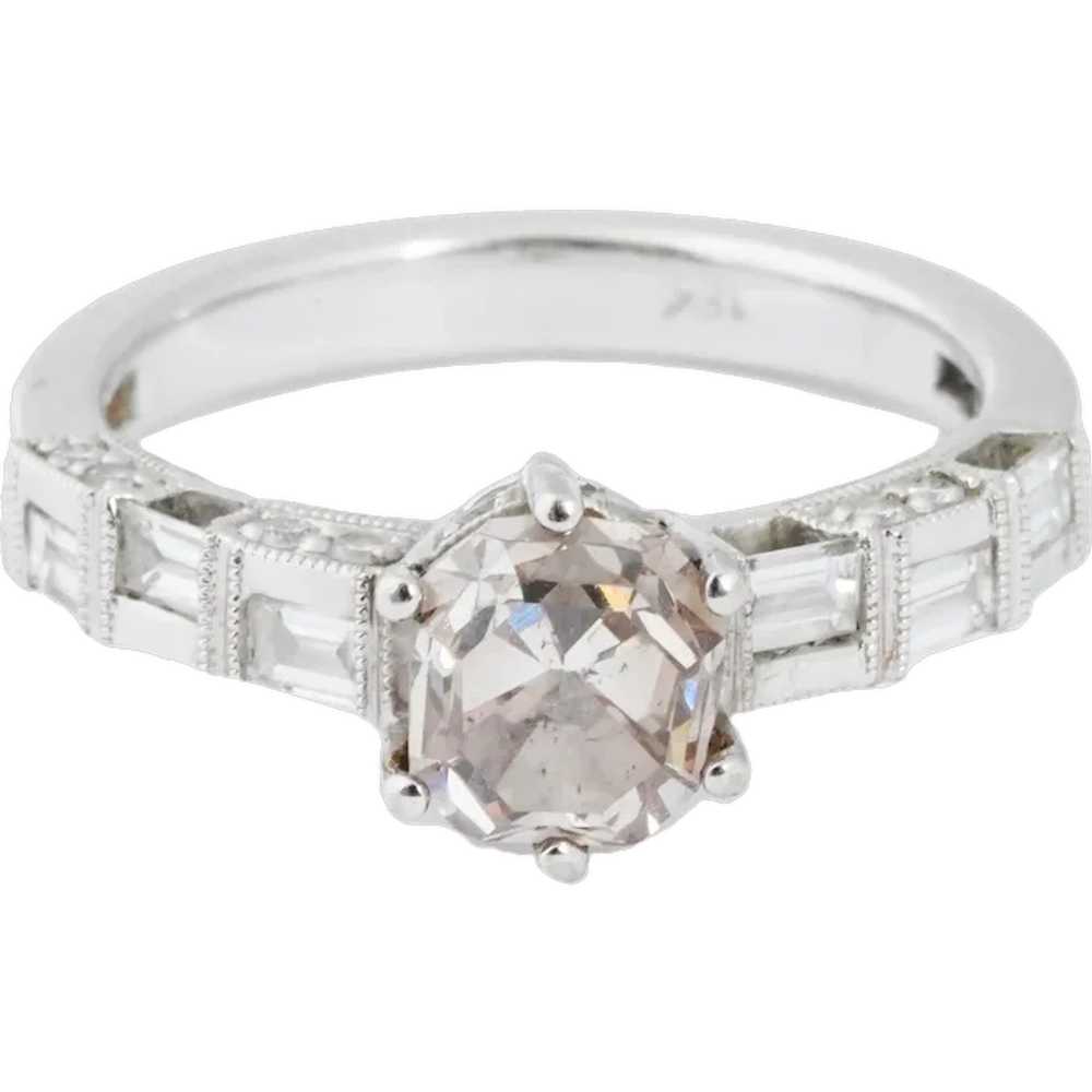 Vintage 18K White Gold Diamond Ring - image 1