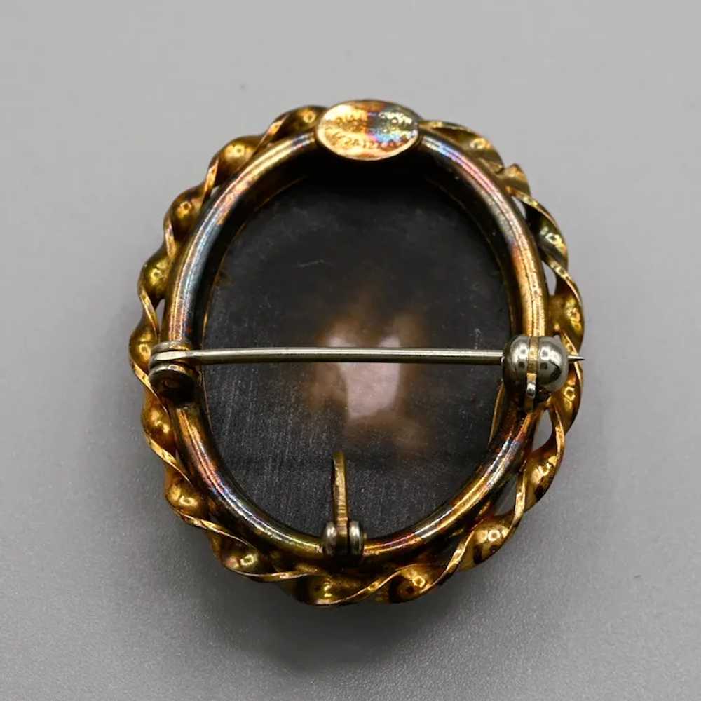 Bal-Ron Carved Mother of Pearl Cameo Brooch in 12… - image 4