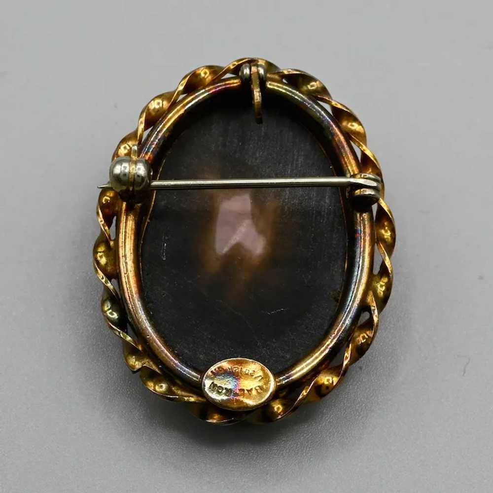 Bal-Ron Carved Mother of Pearl Cameo Brooch in 12… - image 5