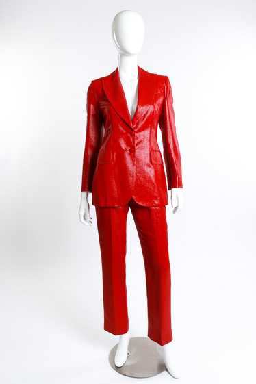 PLEIN SUD Metallic Tailored Blazer and Trouser Sui