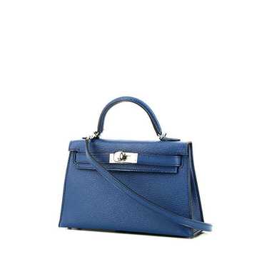 Hermès Kelly 20 cm handbag in blue Mysore leather… - image 1