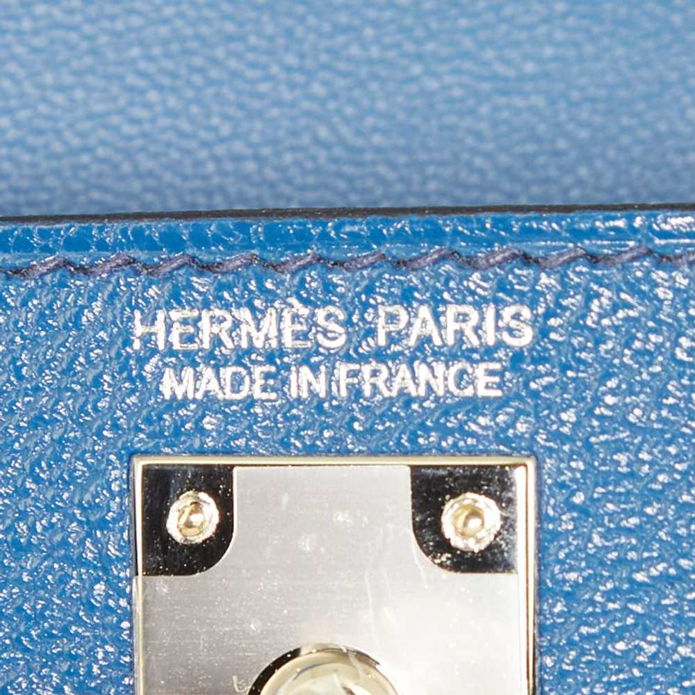 Hermès Kelly 20 cm handbag in blue Mysore leather… - image 5