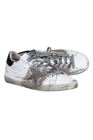 Golden Goose - White Sneaker w/ Black Glitter Back