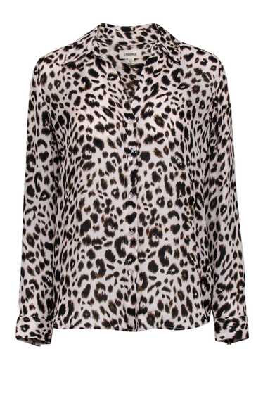 L'Agence - Beige & Brown Leopard Print Button Up B