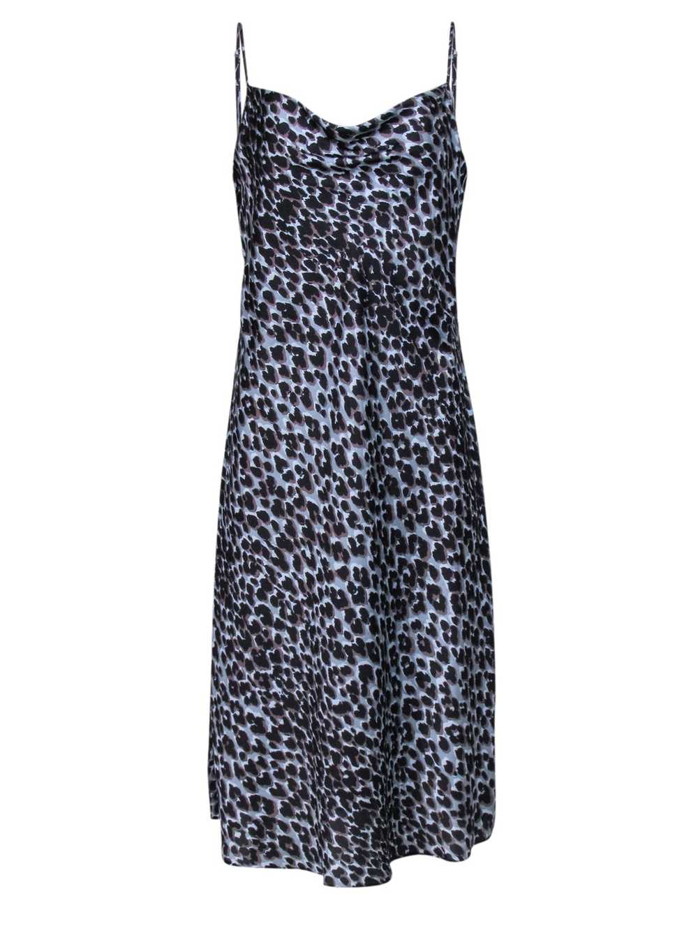 Paige - Grey & Black Leopard Print Slip Dress Sz … - image 1