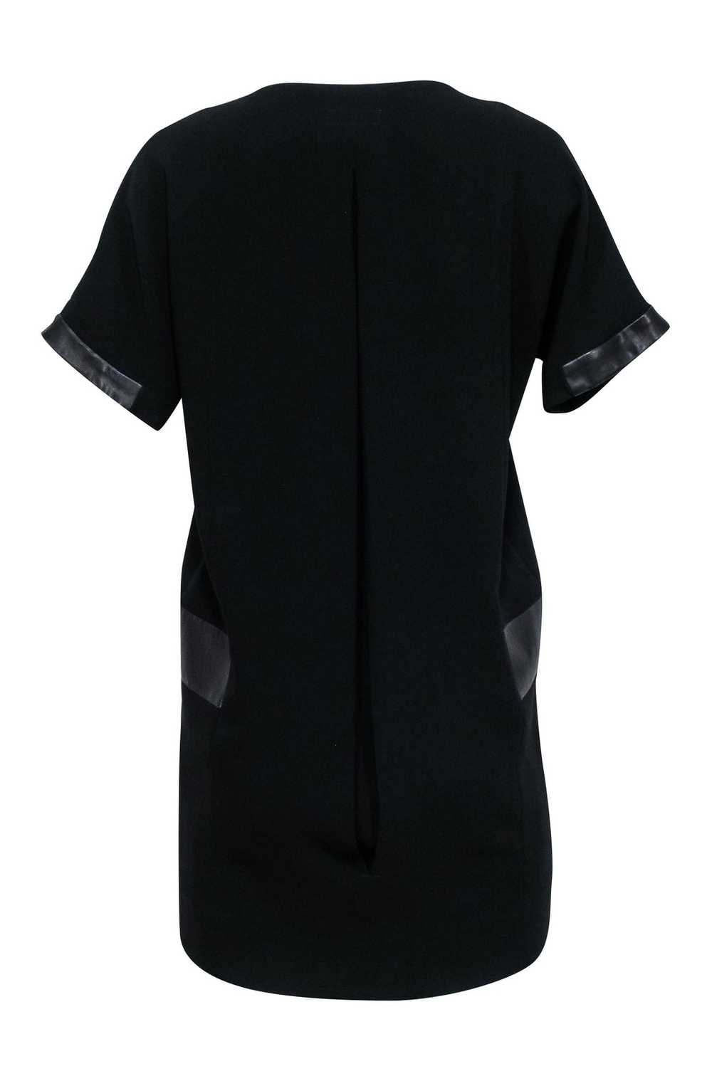 Rag & Bone - Black Shift Dress w/ Lamb Leather Tr… - image 4