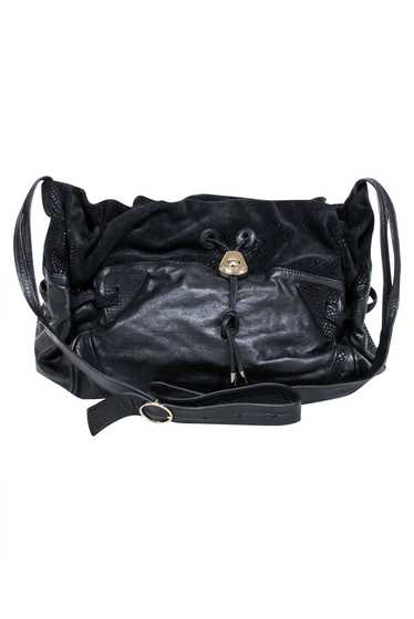 See by Chloe - Black Leather & Suede Drawstring Cr