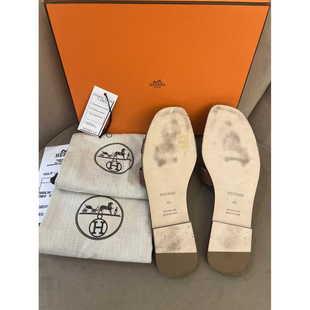Hermès Oran leather flip flops - image 5