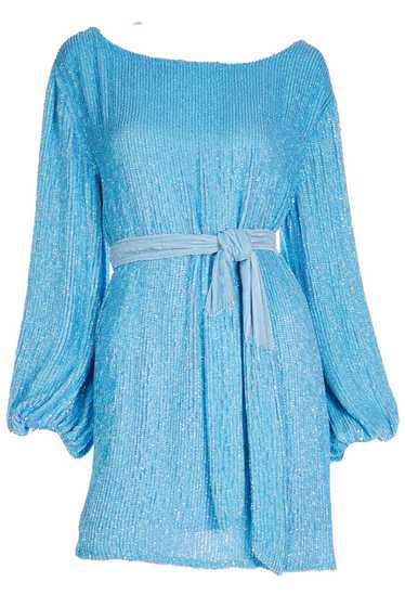 Deadstock Retrofete Blue Sequin Mini Dress or Tuni