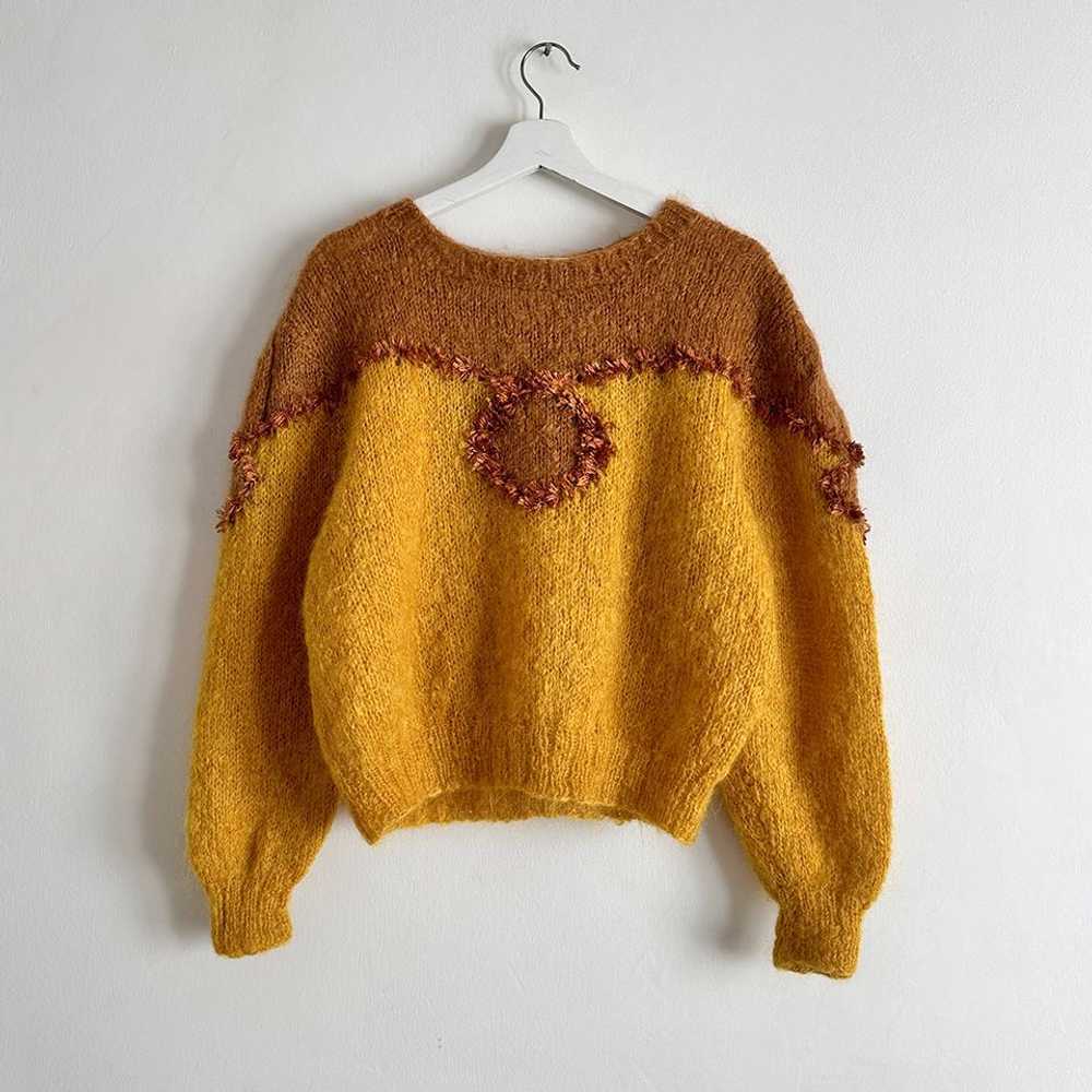 vintage fuzzy colorblocked sweater (One Size) |… - image 1