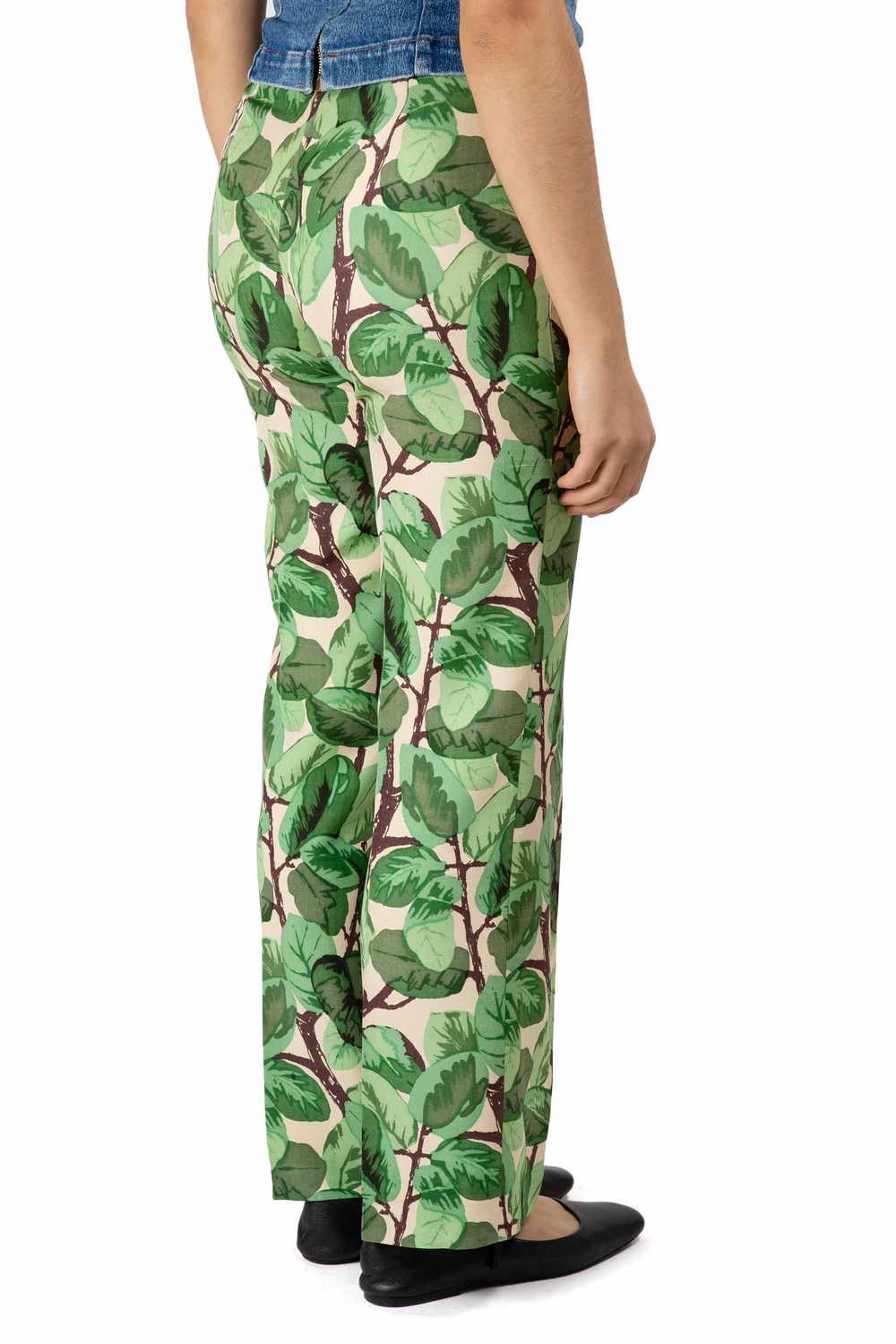 DOLCE & GABBANA Straight-leg leaf-print pants S/S… - image 2