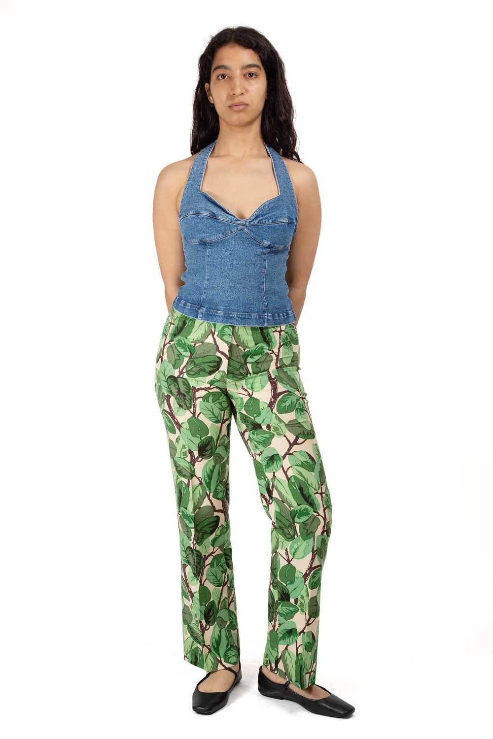 DOLCE & GABBANA Straight-leg leaf-print pants S/S… - image 3