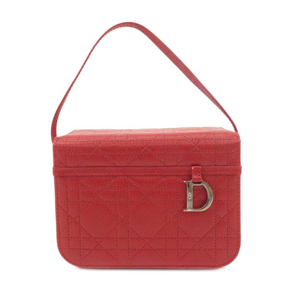 Christian Dior Leather Cannage Vanity Bag Hand Ba… - image 1