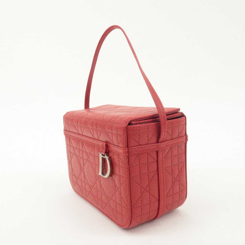 Christian Dior Leather Cannage Vanity Bag Hand Ba… - image 4