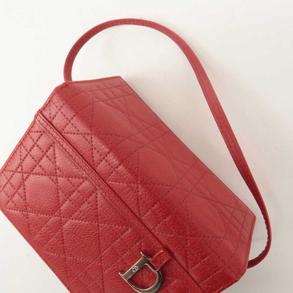Christian Dior Leather Cannage Vanity Bag Hand Ba… - image 7