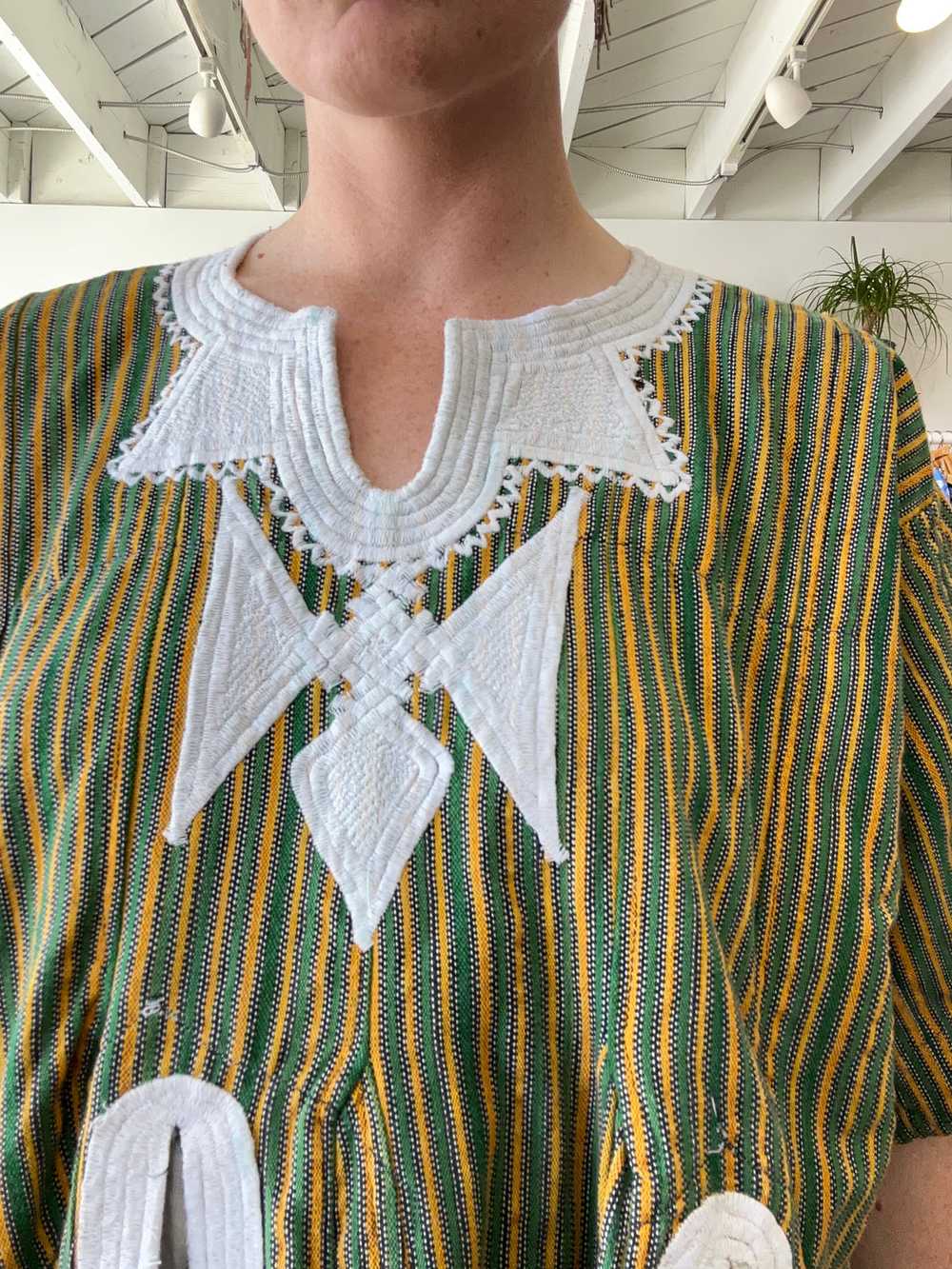 Vintage Green and Yellow Striped Tunic - image 6