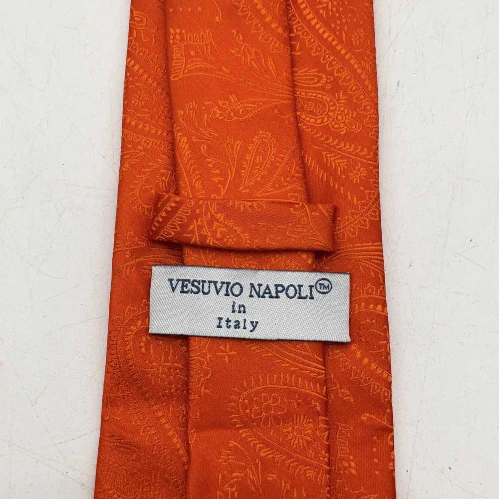 Vesuvio Napoli Mens Orange Paisley Adjustable Fou… - image 3