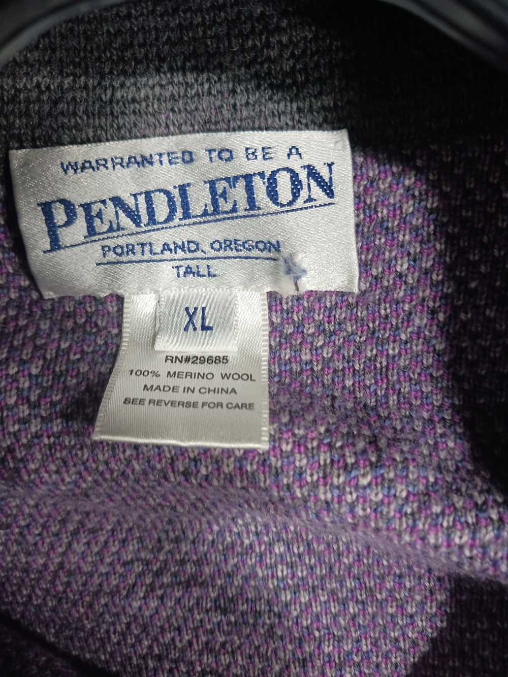 Pendleton Purple Pattern Zip Up Cardigan Style Sw… - image 1