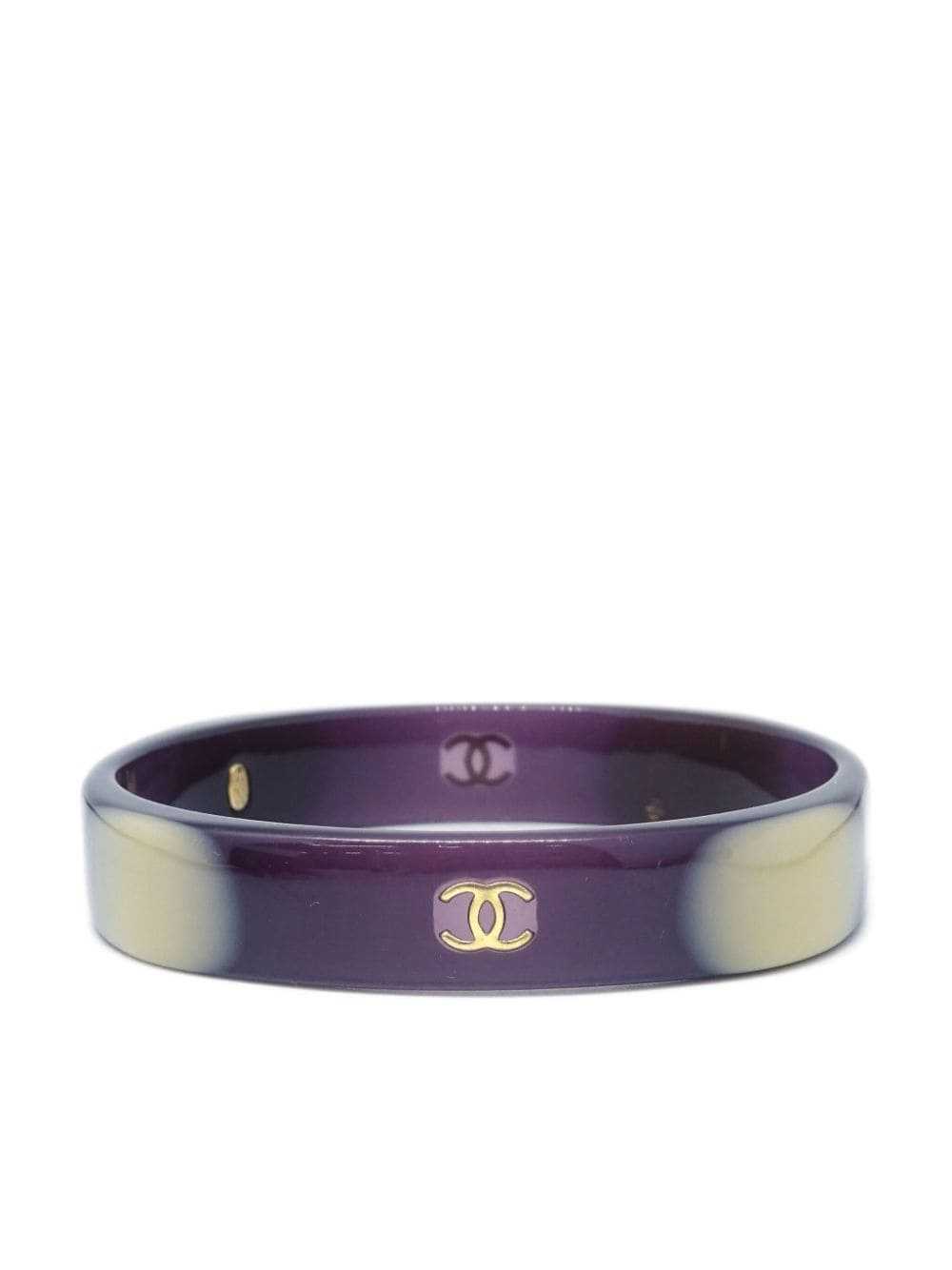 CHANEL Pre-Owned 2001 CC-stamp square bangle - Pu… - image 1