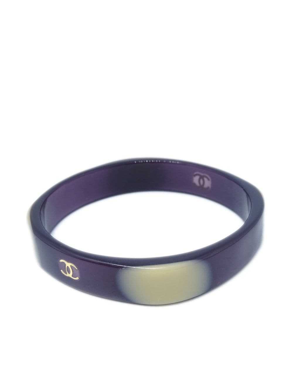 CHANEL Pre-Owned 2001 CC-stamp square bangle - Pu… - image 2