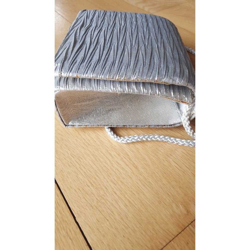 Vintage La Regale evening bag, Silver Crinkle Fab… - image 3