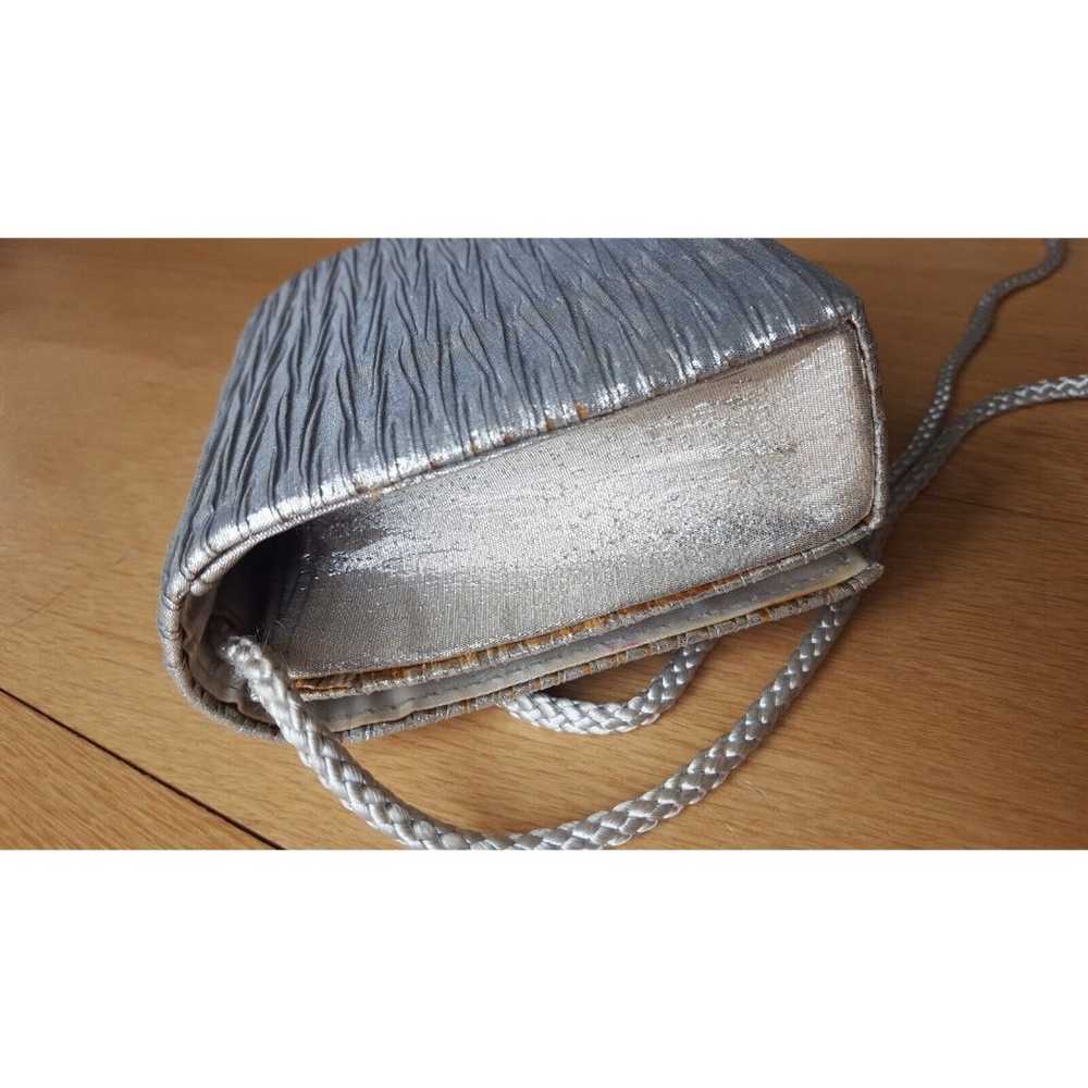 Vintage La Regale evening bag, Silver Crinkle Fab… - image 4