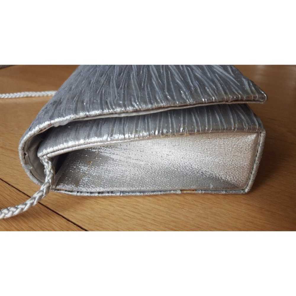 Vintage La Regale evening bag, Silver Crinkle Fab… - image 5