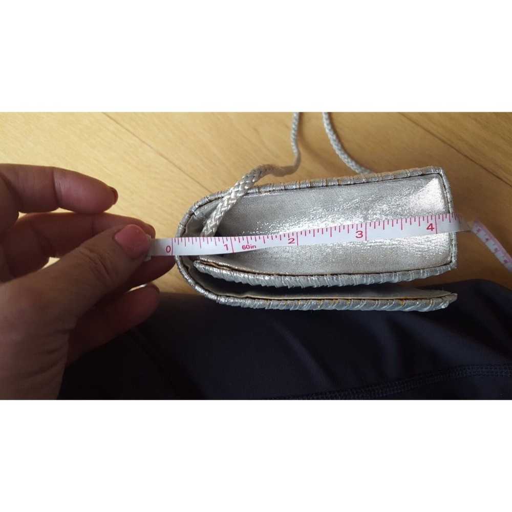Vintage La Regale evening bag, Silver Crinkle Fab… - image 8