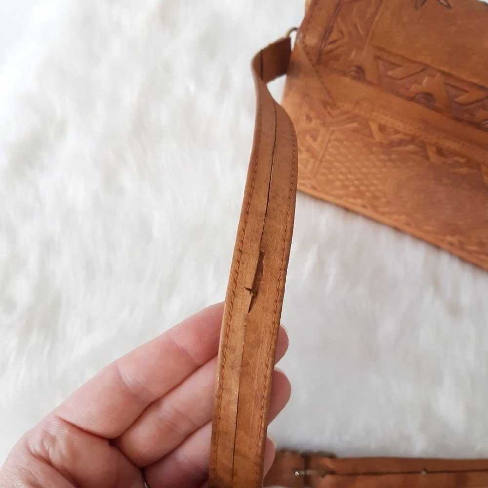 PYMSA | Vintage Hand Tooled Cowhide Leather Shoul… - image 7