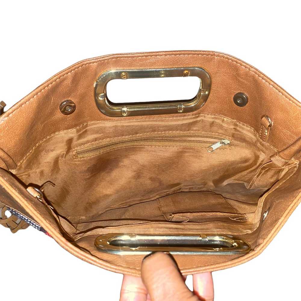 Vintage clutch retro boho snap closure hand bag w… - image 4