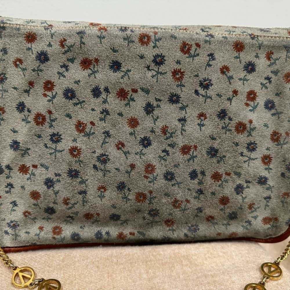 VALENTINO Vintage suede and leather floral bag - image 2