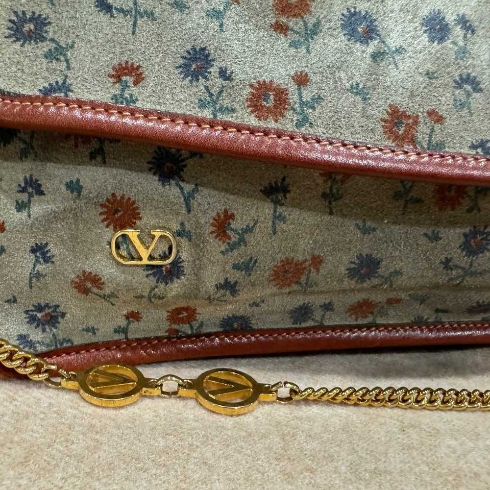 VALENTINO Vintage suede and leather floral bag - image 5