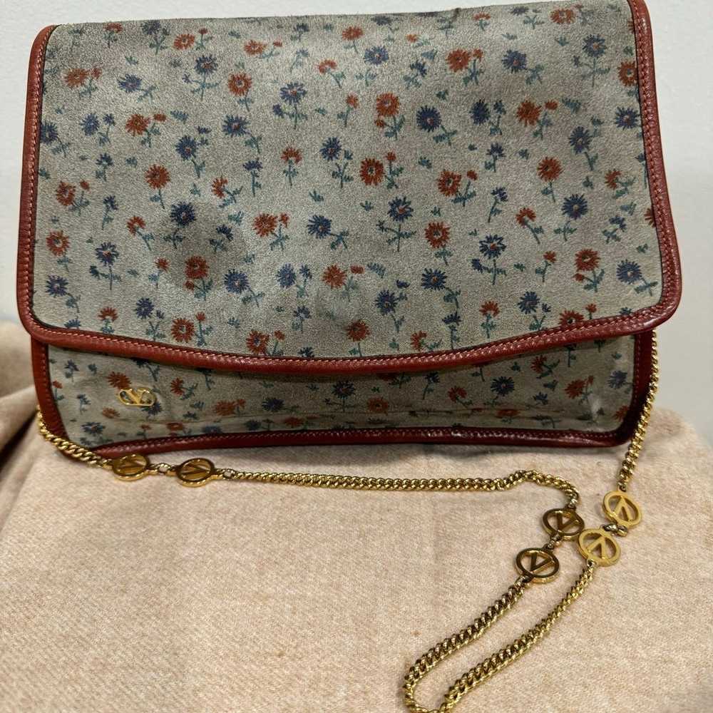 VALENTINO Vintage suede and leather floral bag - image 6