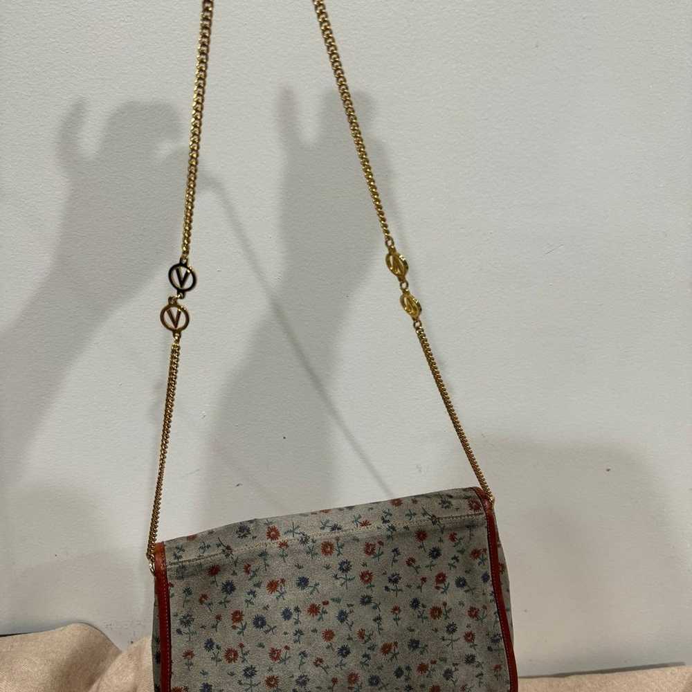 VALENTINO Vintage suede and leather floral bag - image 7