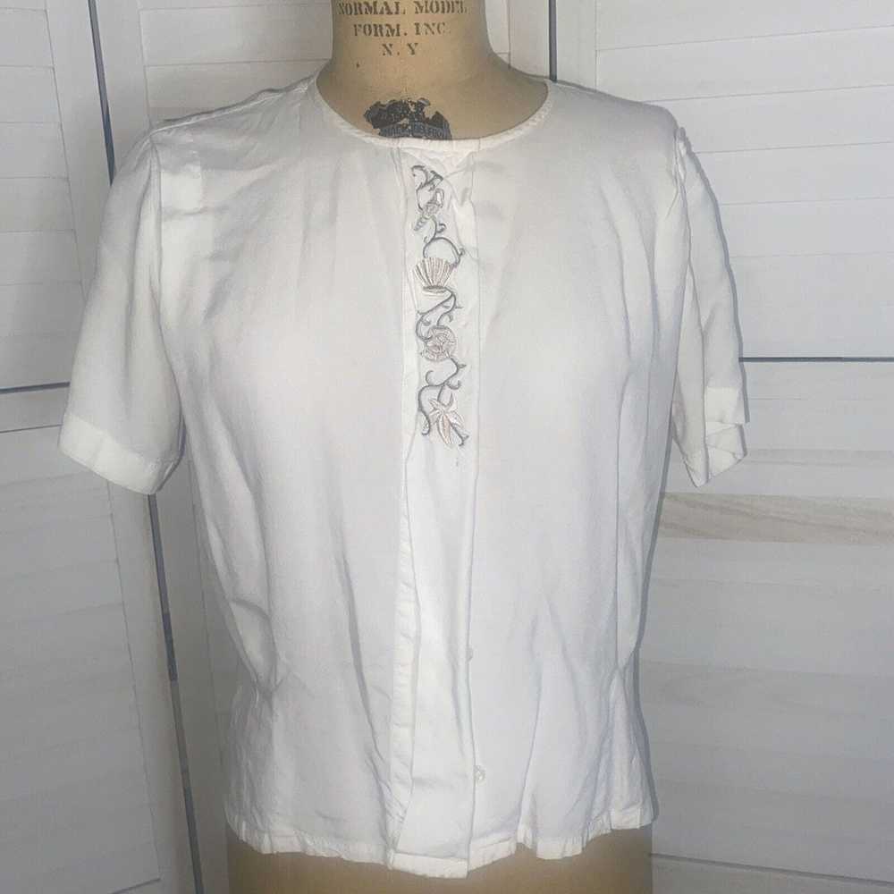 VINTAGE Ann Taylor Studio Button Up Blouse Shirt … - image 1
