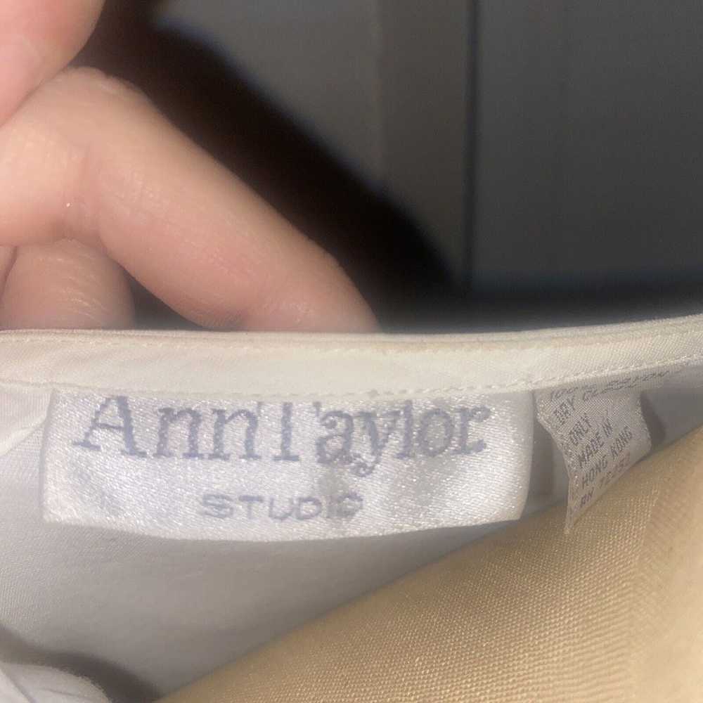 VINTAGE Ann Taylor Studio Button Up Blouse Shirt … - image 7