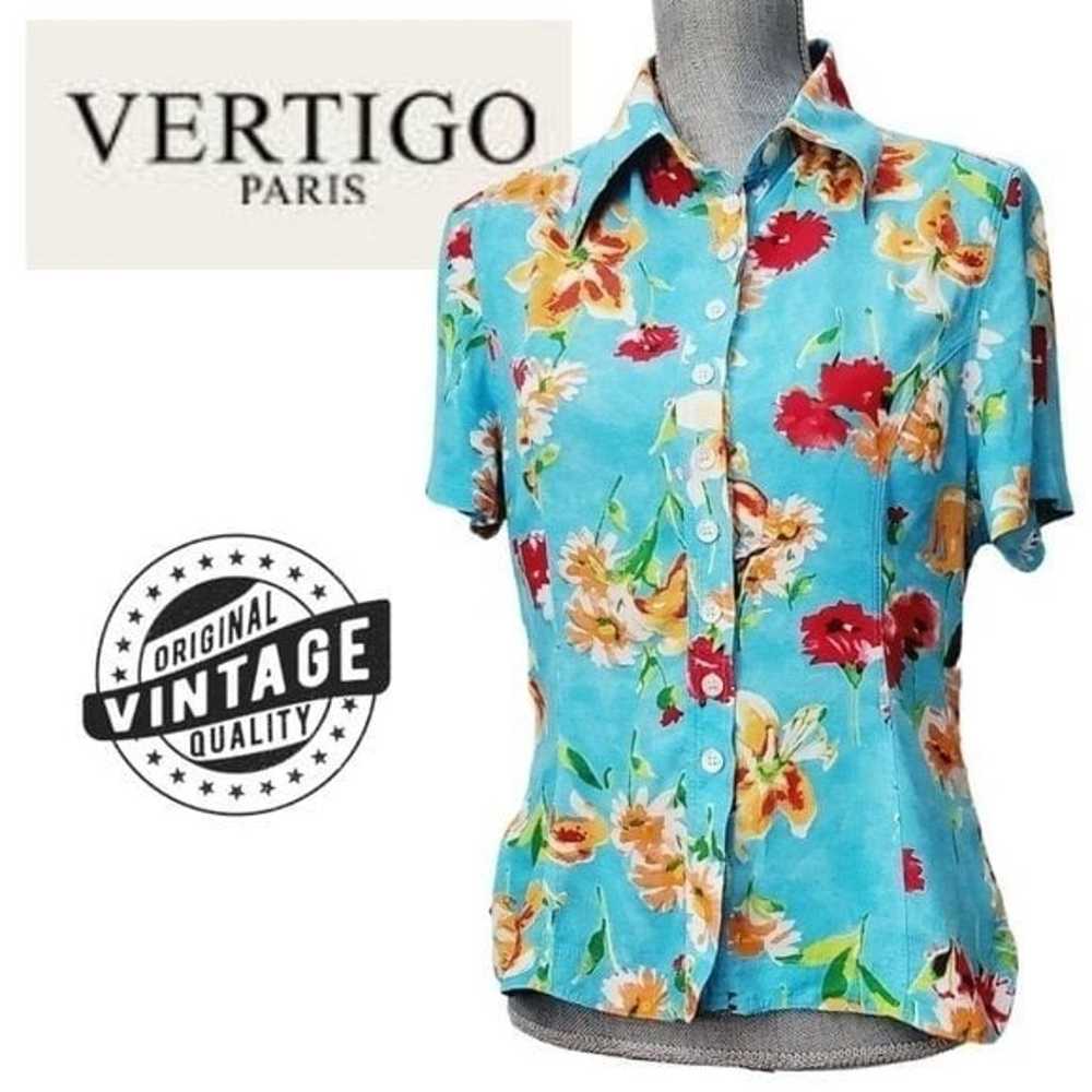 Vintage 2000s Vertigo Paris Floral Print Top Size… - image 1