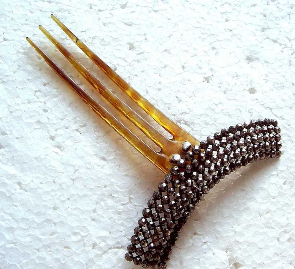 Mid Victorian hinged tiara style hair comb in cut… - image 11