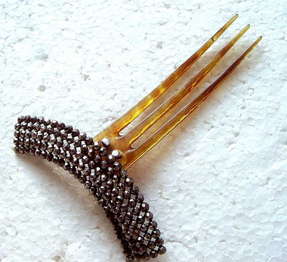 Mid Victorian hinged tiara style hair comb in cut… - image 8