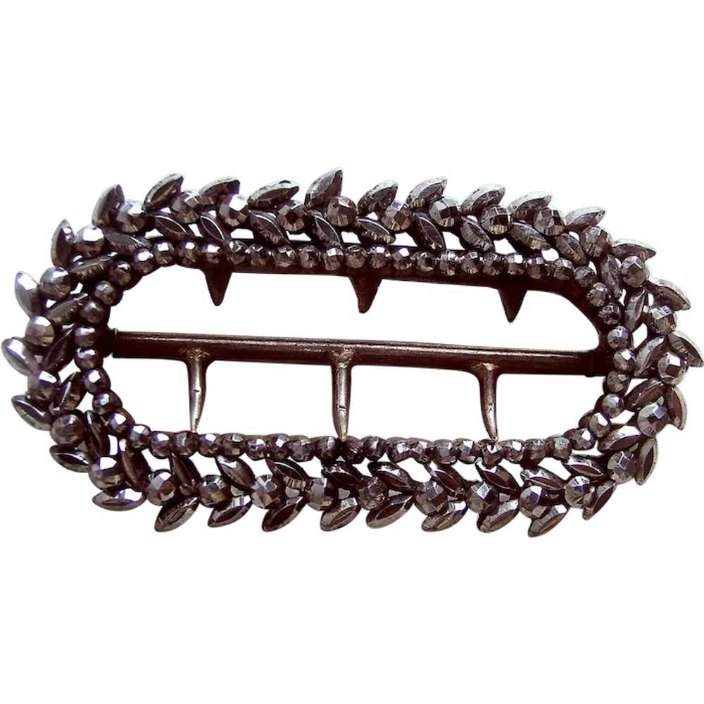 Victorian cut steel belt or sash buckle or belt o… - image 1