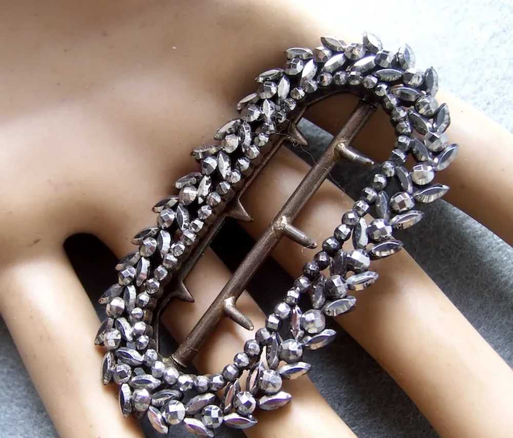 Victorian cut steel belt or sash buckle or belt o… - image 8